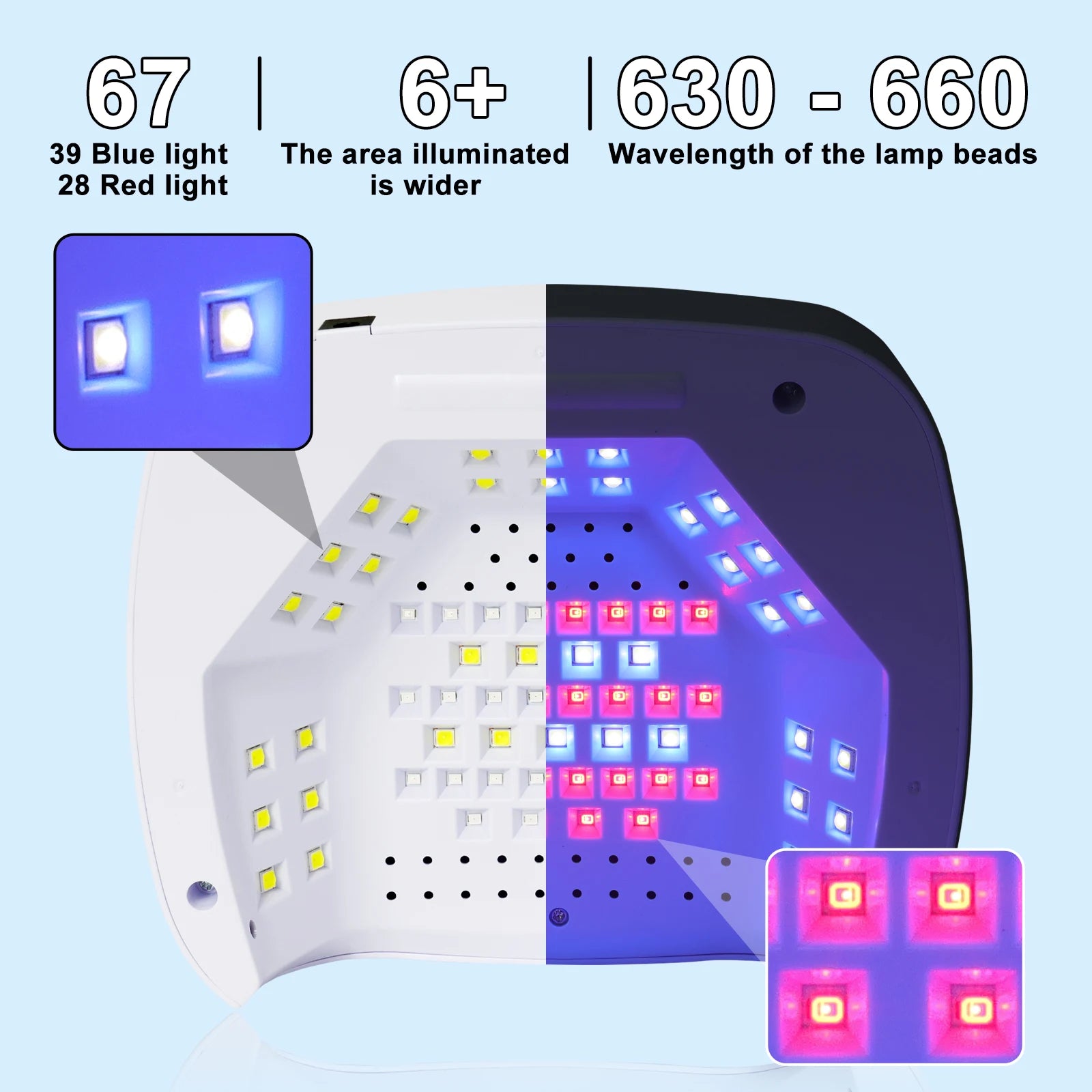 67 LED Nail Lamp UV LED Gel Nail Polish Nails Dryer With 4 Timers Automatic Sensor Professional Gel Curing Nail Lamp