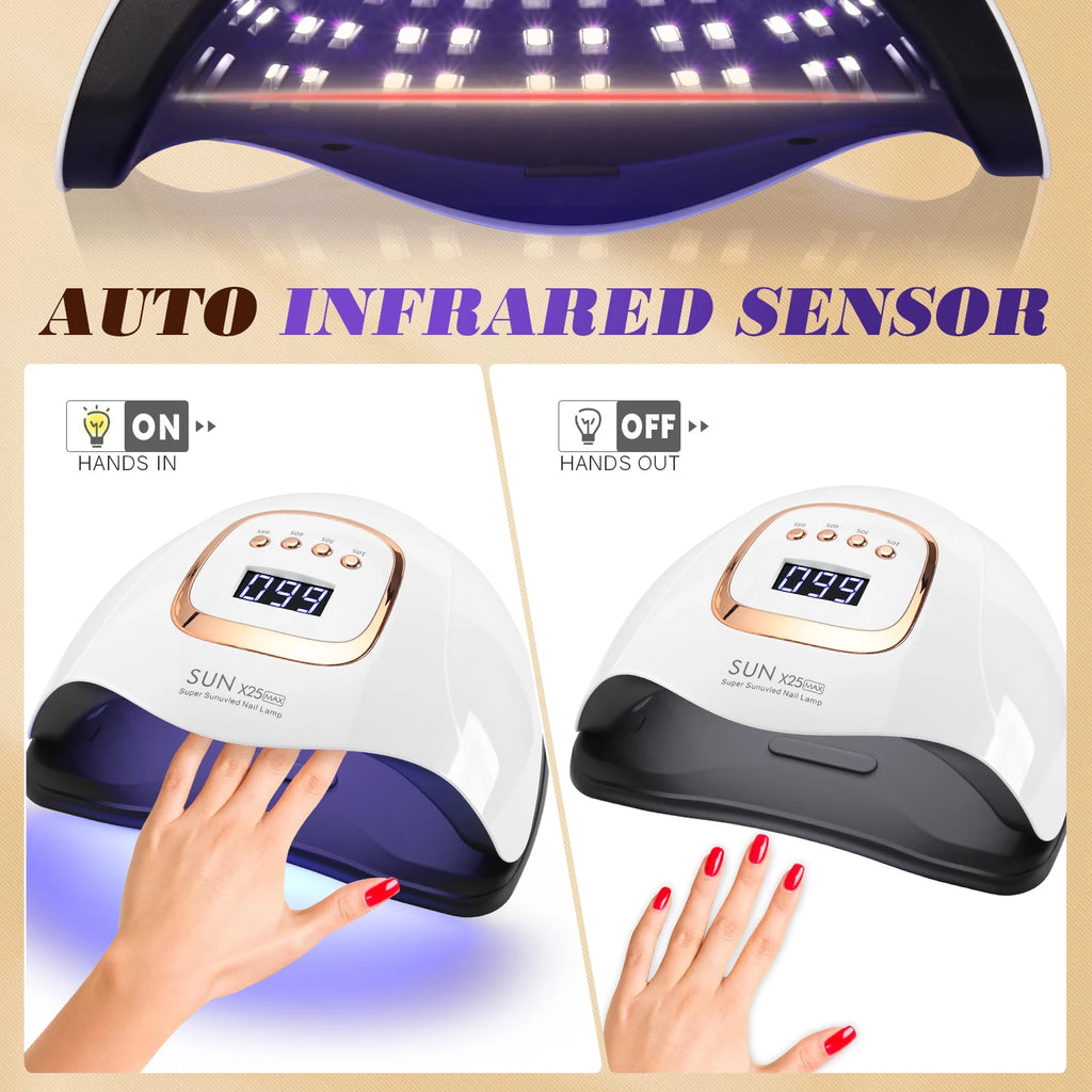 380W LED UV Lamp Dryer for Nails Gel Polish Drying Lamp with 4 Timer Setting Auto Sensor Professional Nail Light