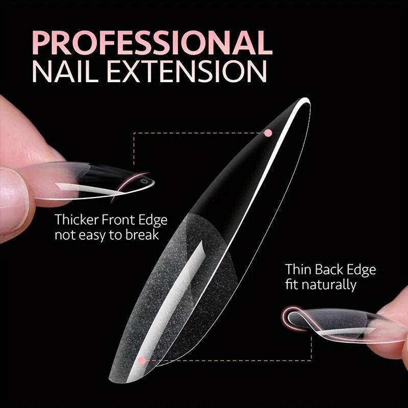 120 Pcs Full Cover Press On Nail Tips Stiletto Almond Square Coffin French False Fake Soak Off Gel Nail Extension Tips