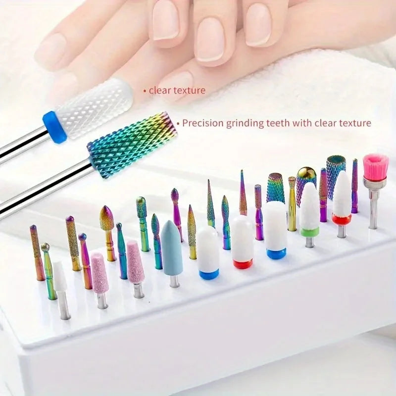 30Pcs Nail Drill Bits Ceramic Diamond Cuticle Efile bits