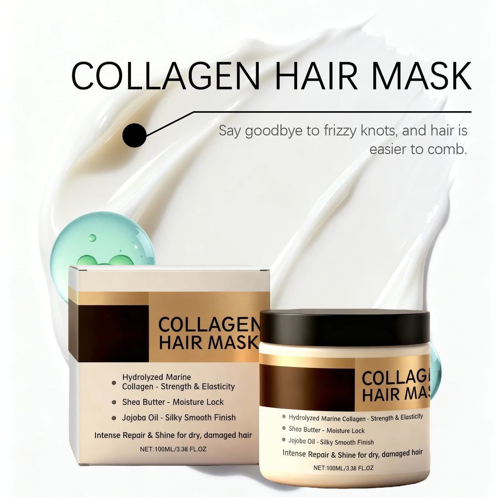 Collagen Hair Mask Hair Treatment for Damaged Dry & Frizzy Hair Deep Conditioning Repair Hydrating Nourishment For All Hair Type