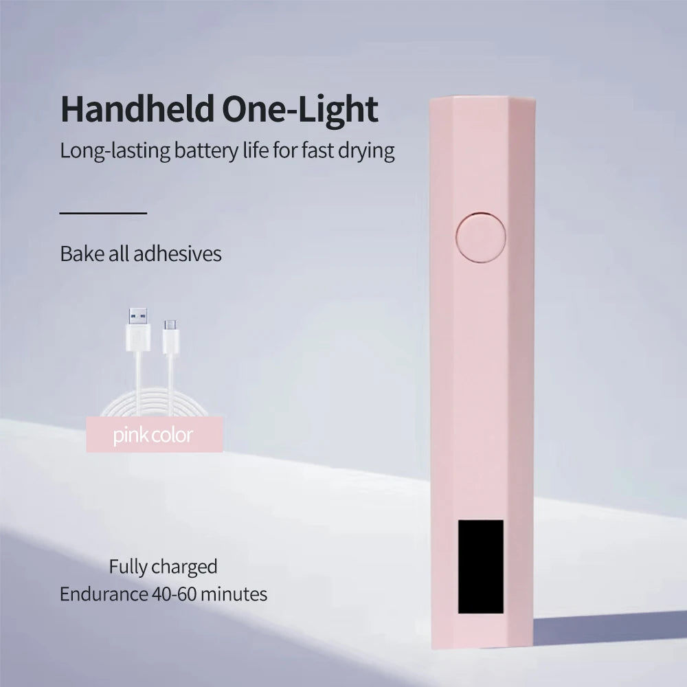 Handheld UV Light for Gel Nails Portable UV Nail Lamp Rechargeable LED Nail Lamp for Nails Art Desk Stand