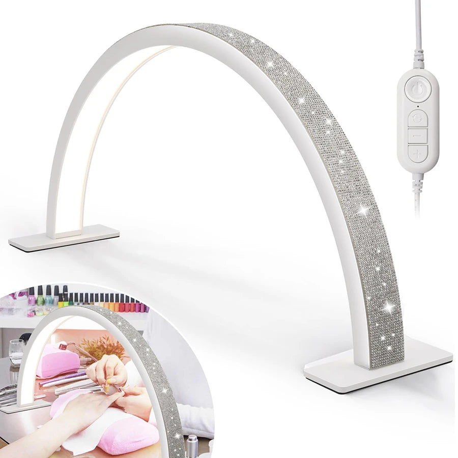 30W New optimized Beauty Salon LED Light Half-Moon Nail Lamp For Nails Eyelash Extension Eyebrow Light Arch Shape Manicure Light