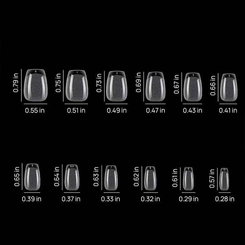 600 Short Coffin-Shaped Nail Tips, Semi-Matte Realistic Nail Tips, Full Coverage Soft Gel Coffin-Shaped Acrylic Nail Tips, Transparent Color