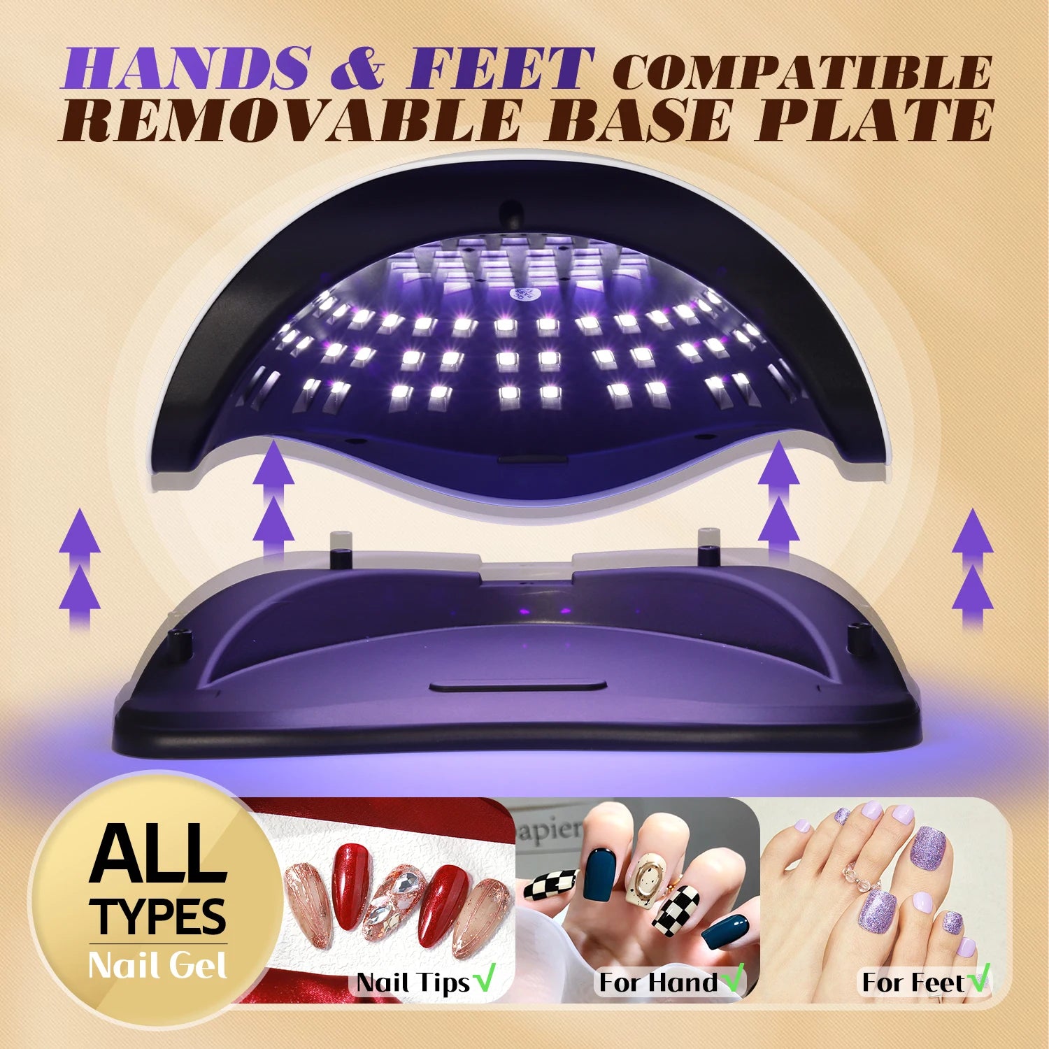 380W LED UV Lamp Dryer for Nails Gel Polish Drying Lamp with 4 Timer Setting Auto Sensor Professional Nail Light