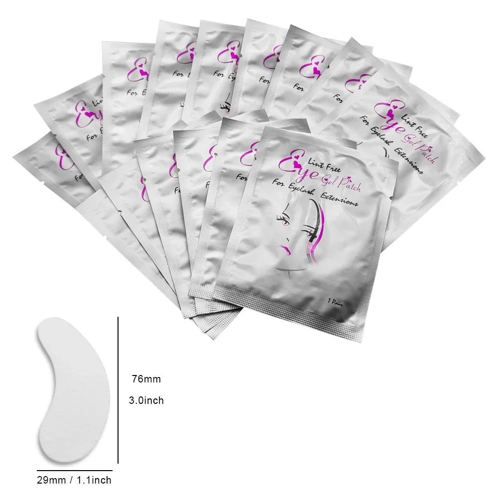 50 pairs Eyelash Extension Patches False Eyelashes Under Eye Pads Lint-free Fake Lash Extensions Eye Paper Patch