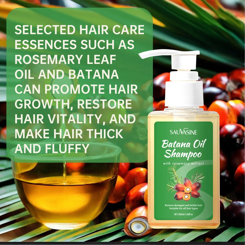 100ML Batana Oil Shampoo for Soothing Scalp Intense Repair Batana Nourishing Shampoo with Rosemary Extract for All Hair Types