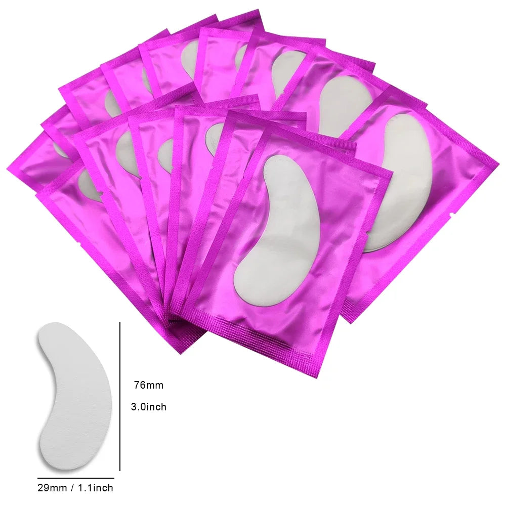 50 pairs Eyelash Extension Patches False Eyelashes Under Eye Pads Lint-free Fake Lash Extensions Eye Paper Patch