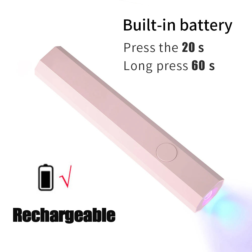 Handheld UV Light for Gel Nails Portable UV Nail Lamp Rechargeable LED Nail Lamp for Nails Art Desk Stand