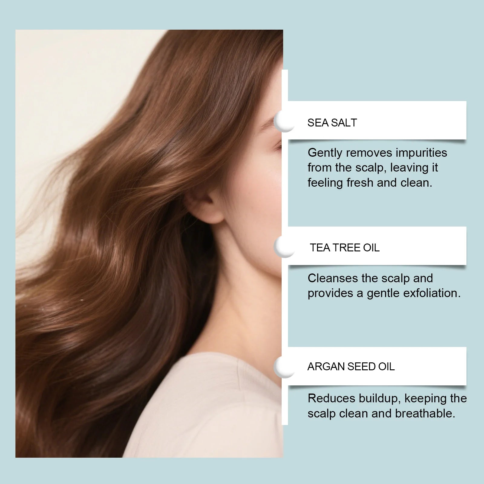Hoegoa Sea Salt Hair Scalp Care Scrub Oil Control Lasting Healthier Roots Smoothing Dryness Pure Plant Glamour Hair Nourish Mask