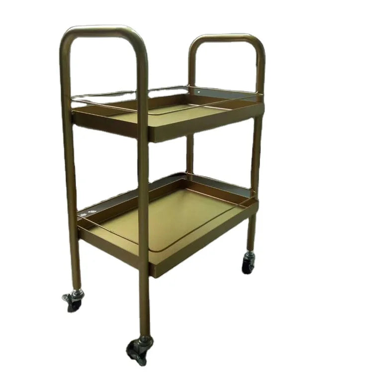Salon Furniture Equipment Gold Beauty Metal 3 Layers Trolley Manicure Spa Pedicure Tool Cart with Wheels
