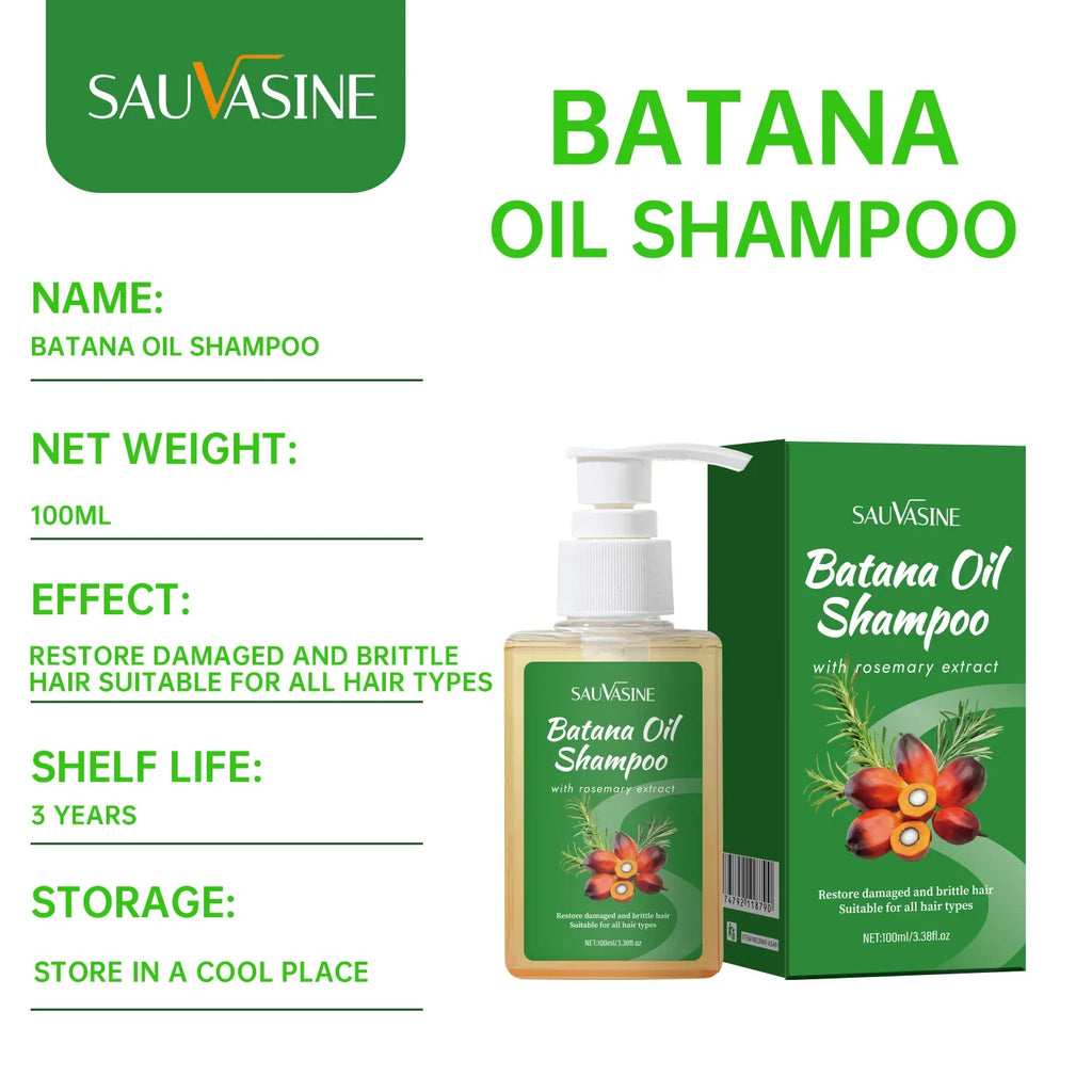 100ML Batana Oil Shampoo for Soothing Scalp Intense Repair Batana Nourishing Shampoo with Rosemary Extract for All Hair Types