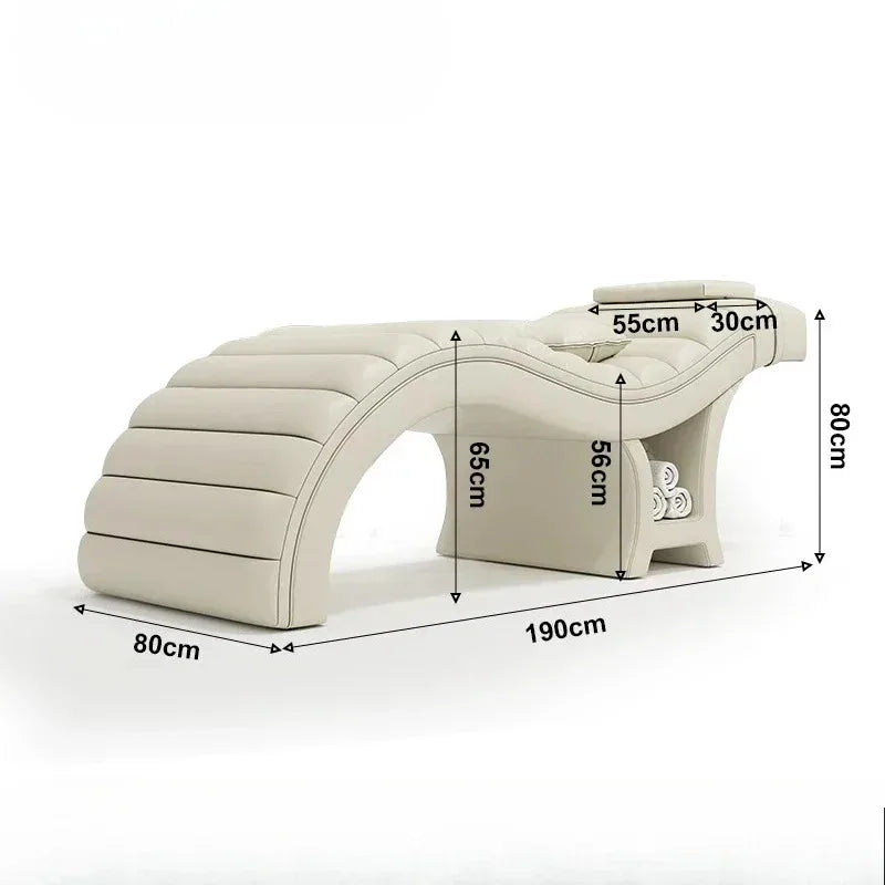 Minimalist Pink S-shaped Massage Bed Eyelash Spa Beauty Salon Furniture