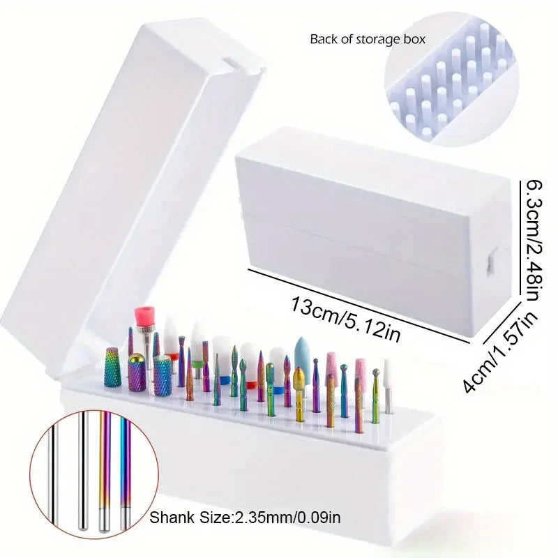 30Pcs Nail Drill Bits Ceramic Diamond Cuticle Efile bits