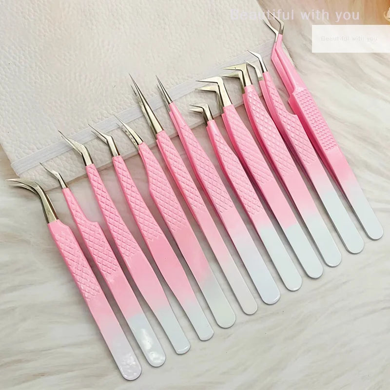 Eyelashes Tweezers Stainless Steel For Lashes Extension Makeup Tools Nail Art Accessories Rhinestone Picker Tools