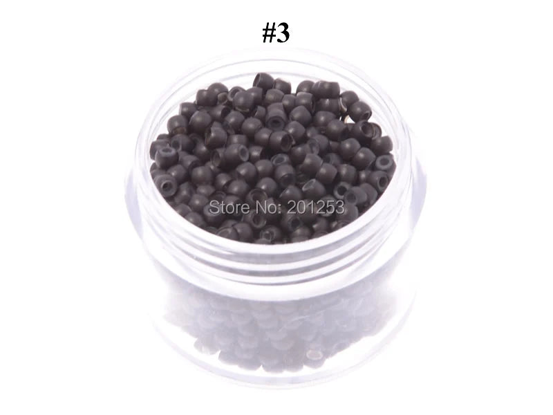 100pcs 2.9mm Diameter Silicone Hair Beads Nano Ring Micro Beads Fashion Salon Hairstylist Hair Extension Tools 7 Colours
