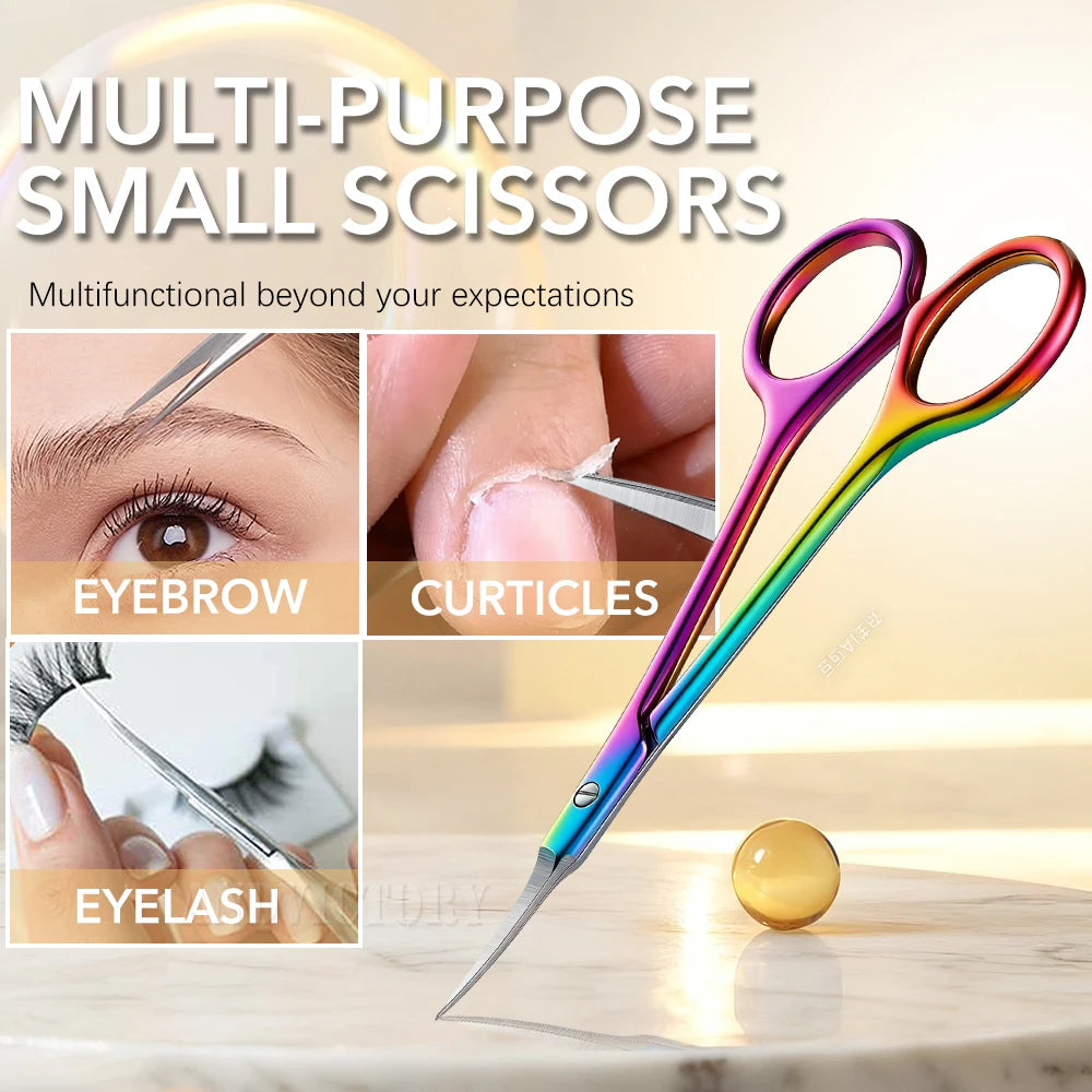 Stainless Steel Cuticle Scissors Dead Skin Remover For Nails Art Clippers Russian Nail Scissors Manicure Curved Tip Scissor