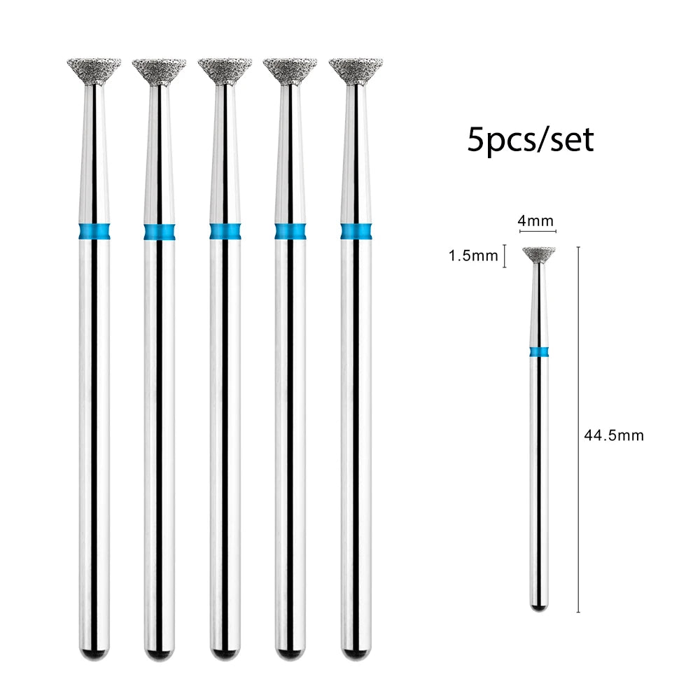 5Pcs Nail Drill Bit Cuticle Clean Manicure Bits Gel Overflow Removal Rotary Burrs E-file Nail Bits  Manicure Pedicure Tools