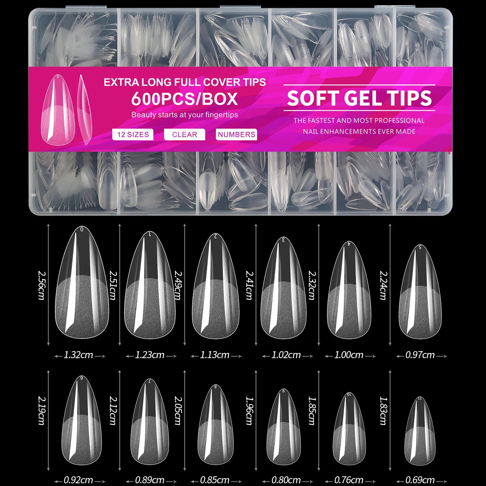 600 Short Coffin-Shaped Nail Tips, Semi-Matte Realistic Nail Tips, Full Coverage Soft Gel Coffin-Shaped Acrylic Nail Tips, Transparent Color