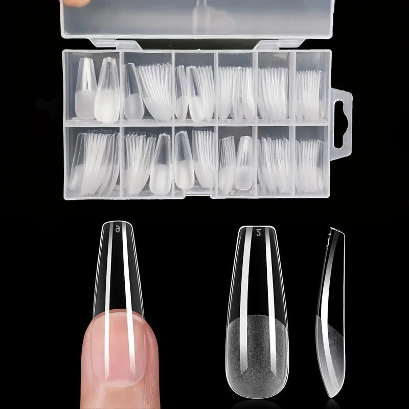 120 Pcs Full Cover Press On Nail Tips Stiletto Almond Square Coffin French False Fake Soak Off Gel Nail Extension Tips
