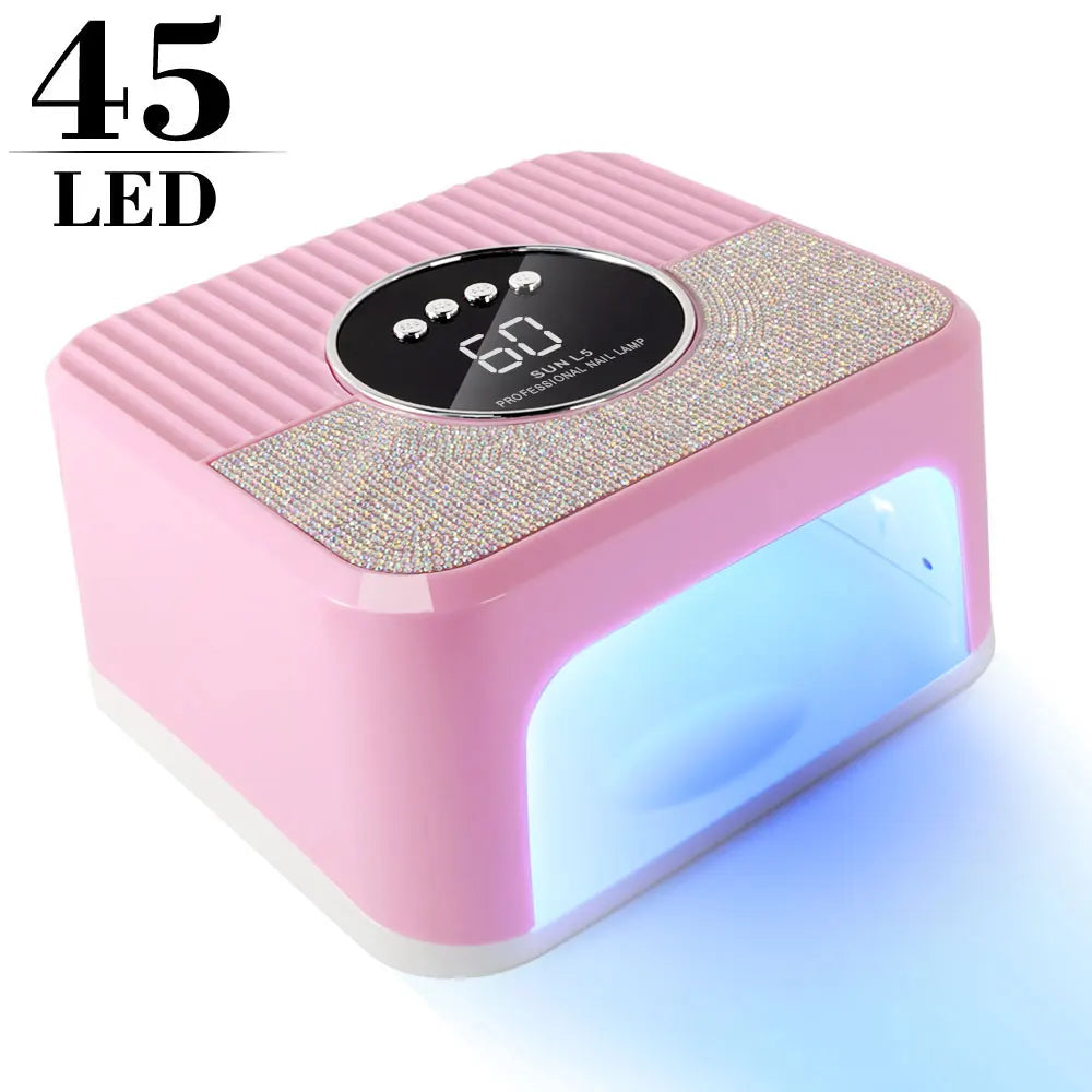 SUN L5 Nail Dryer Professional 45LED UV Nail Lamp with LCD Smart Screen Gel Curing Drying Lamp Removable Base Pedicure Tool