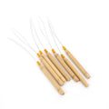 Wooden Handle Hair Extension Tool Accessories Cross Stitch Pulling Needle Beads Micro Rings Loop Threader Pulling Needle