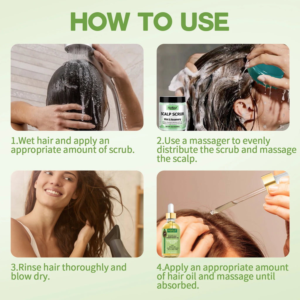 Scalp Scrub Deep Cleansing Massage Scalp Care Product Rosemary Mint Essential Oil Moisturizing Nourishing and Anti-hair Loss Oil