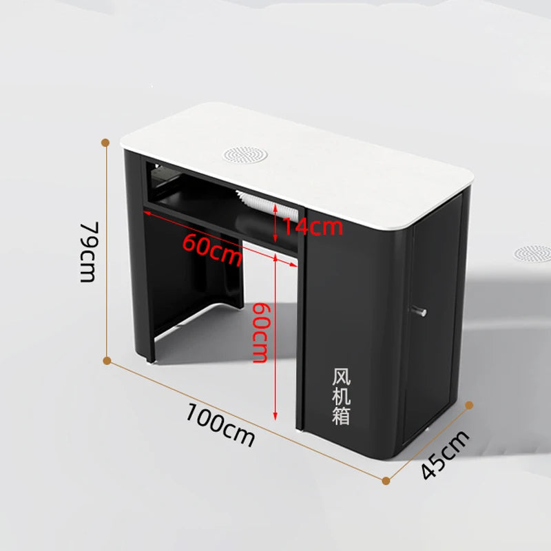 Modern Light Luxury Marble Desktop Nail Salon Table Work Station Beauty Salon Furniture Wood  Manicure Table