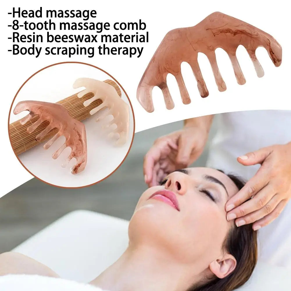 Resin Gua Sha Massage Comb Head Body Scraping Reflexology Massage Scalp Meridian Hair Care Scraping SPA Comb Comb H6I2