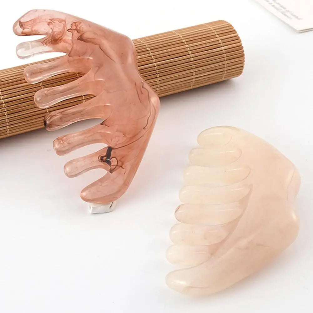 Resin Gua Sha Massage Comb Head Body Scraping Reflexology Massage Scalp Meridian Hair Care Scraping SPA Comb Comb H6I2