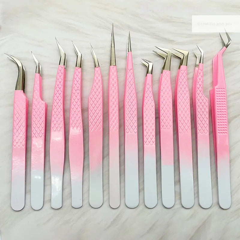 Eyelashes Tweezers Stainless Steel For Lashes Extension Makeup Tools Nail Art Accessories Rhinestone Picker Tools