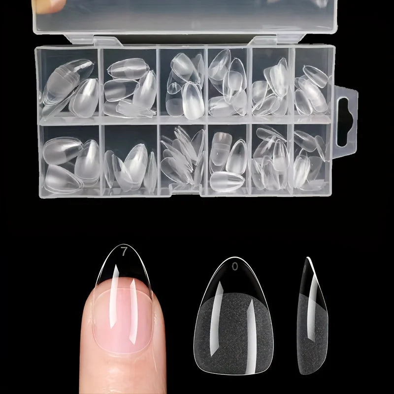 120 Pcs Full Cover Press On Nail Tips Stiletto Almond Square Coffin French False Fake Soak Off Gel Nail Extension Tips