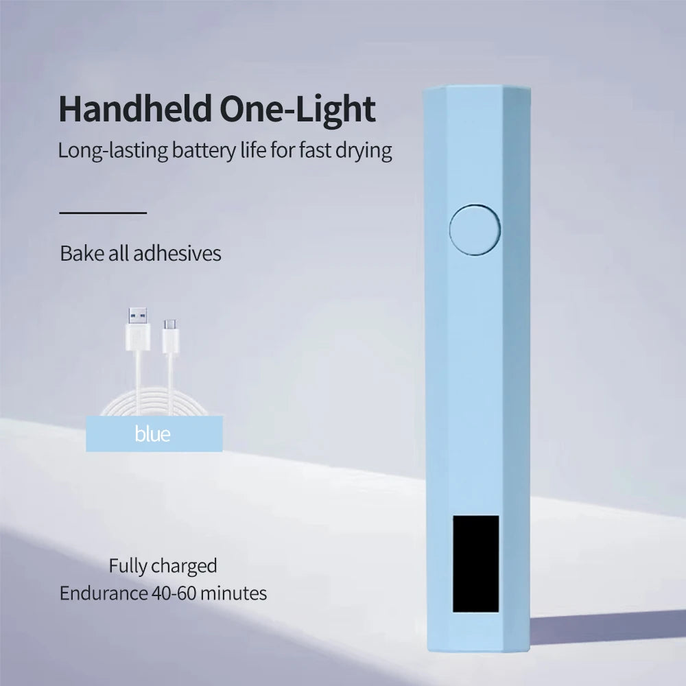 Handheld UV Light for Gel Nails Portable UV Nail Lamp Rechargeable LED Nail Lamp for Nails Art Desk Stand
