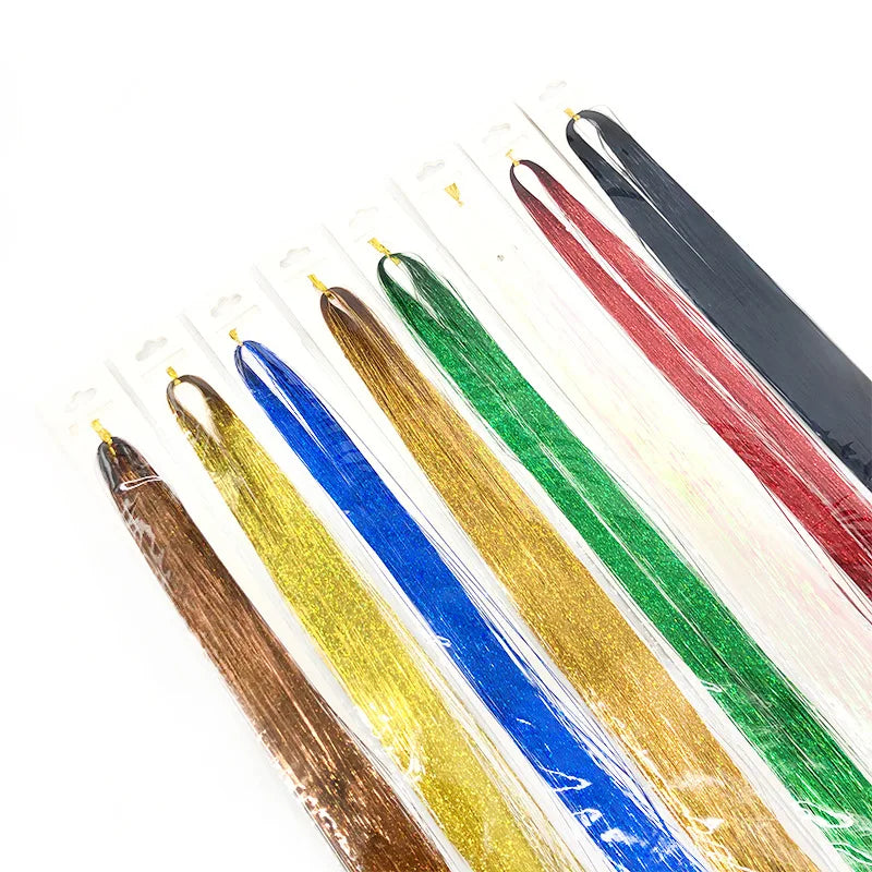 Shiny Sparkle Hair Tinsel  Colorful Glitter Bling Hair Extension Twinkle Kit Rainbow Women Hair Dazzles Accessories for Braiding