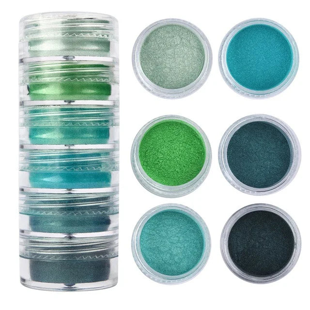 6 Colours/Set Mica Powder for Nail Art
