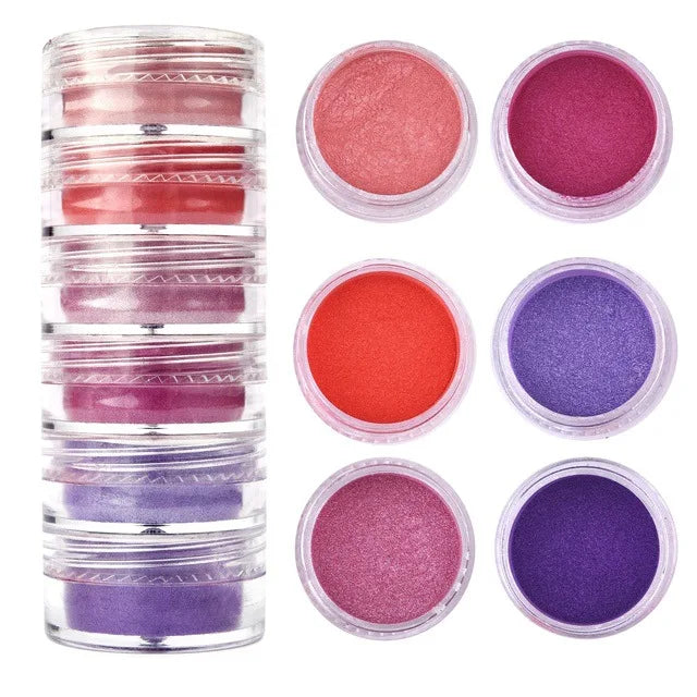6 Colours/Set Mica Powder for Nail Art