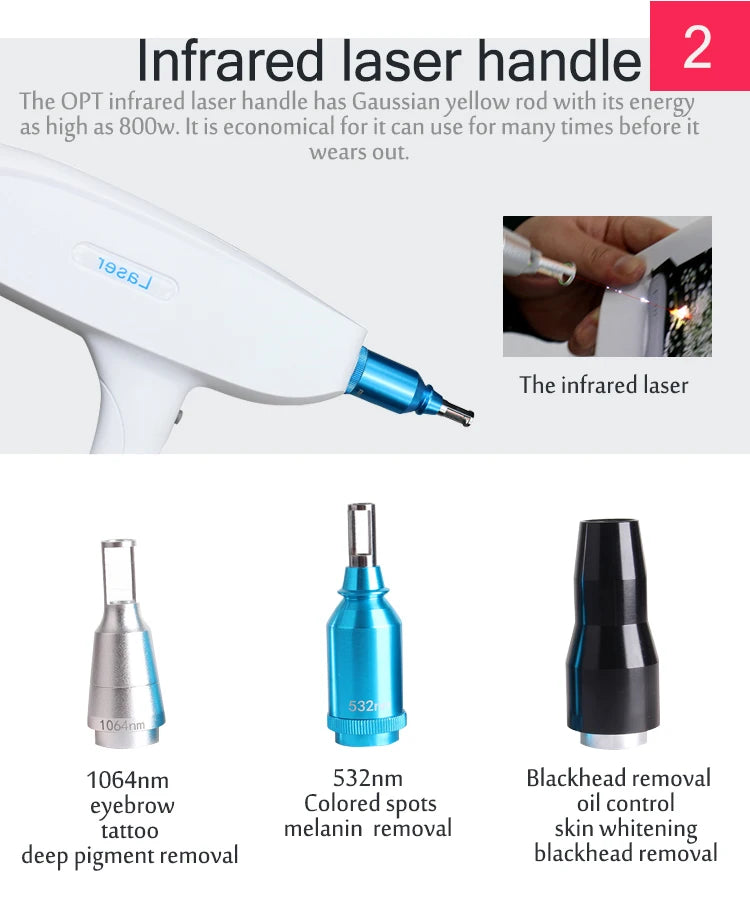 2 in 1 IPL Hair Removal Laser Tattoo Pigment Removal Carbon facial Treatment IPL Laser Machine
