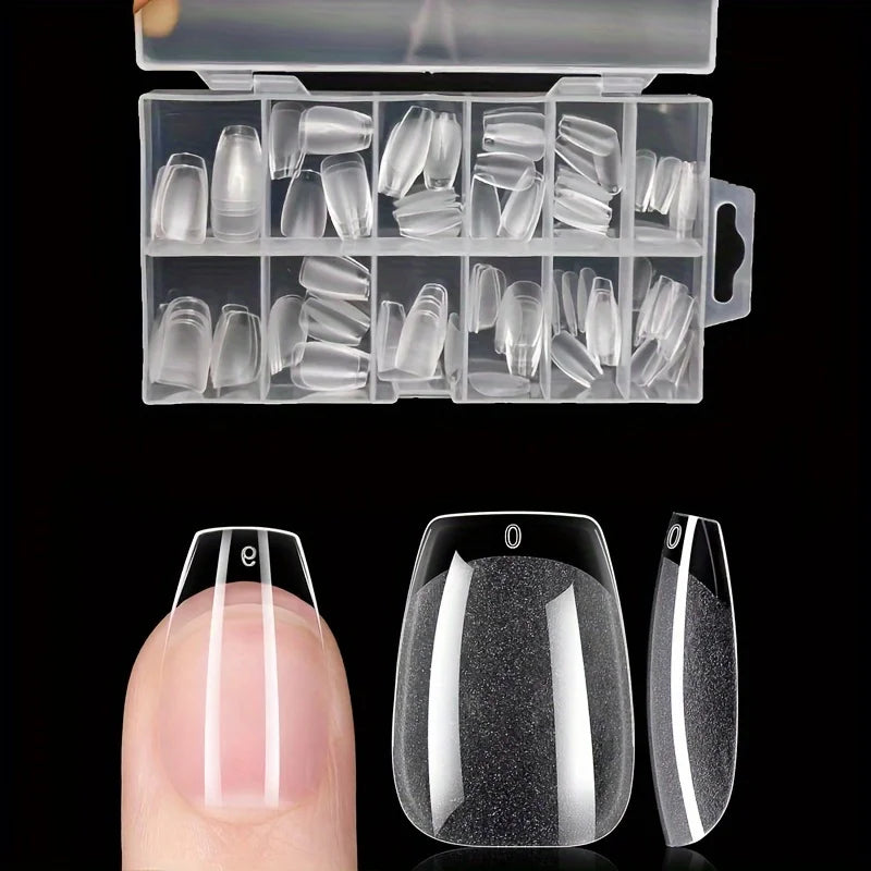 120 Pcs Full Cover Press On Nail Tips Stiletto Almond Square Coffin French False Fake Soak Off Gel Nail Extension Tips