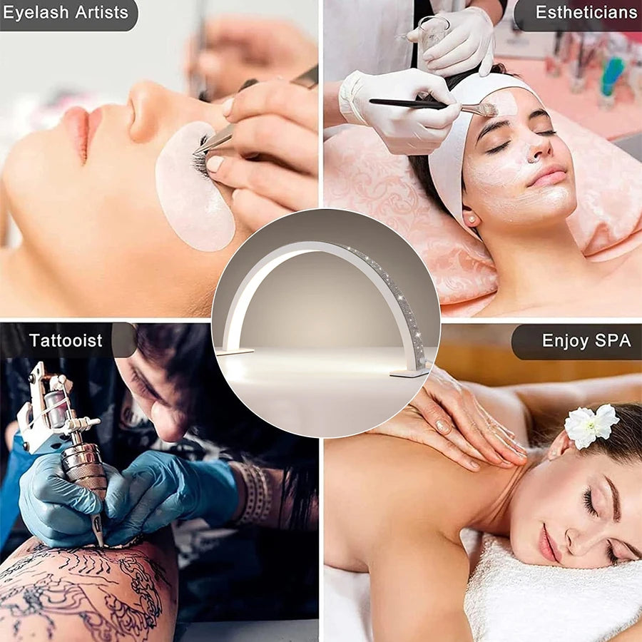 30W New optimized Beauty Salon LED Light Half-Moon Nail Lamp For Nails Eyelash Extension Eyebrow Light Arch Shape Manicure Light