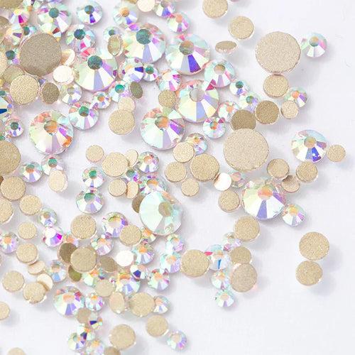 2880PCS SS3-SS20 Multi-colors Mix Size Nail Art Rhinestones Flatback Non Hotfix Crystal Diamonds for 3D Nails Decorations