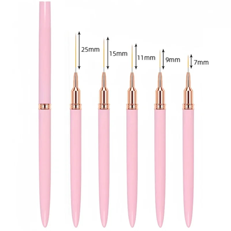 LINMANDA Nail Art Liner Brushes Long Lines Liner Brush UV Gel Polish Painting Nail Design Brush Metal Handle Nail Drawing Pens