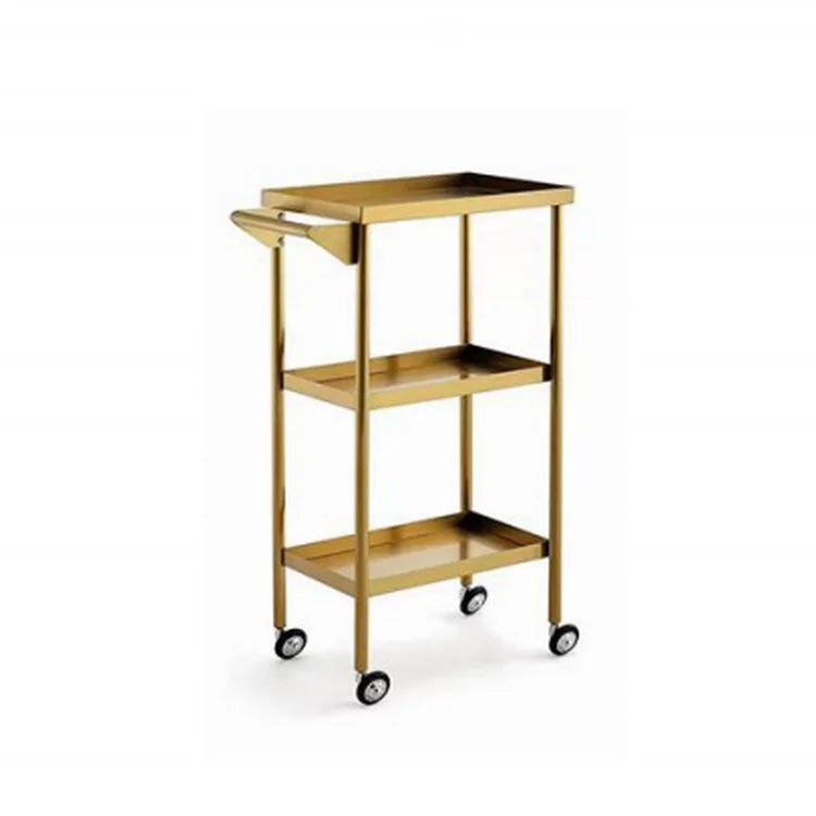Salon Furniture Equipment Gold Beauty Metal 3 Layers Trolley Manicure Spa Pedicure Tool Cart with Wheels