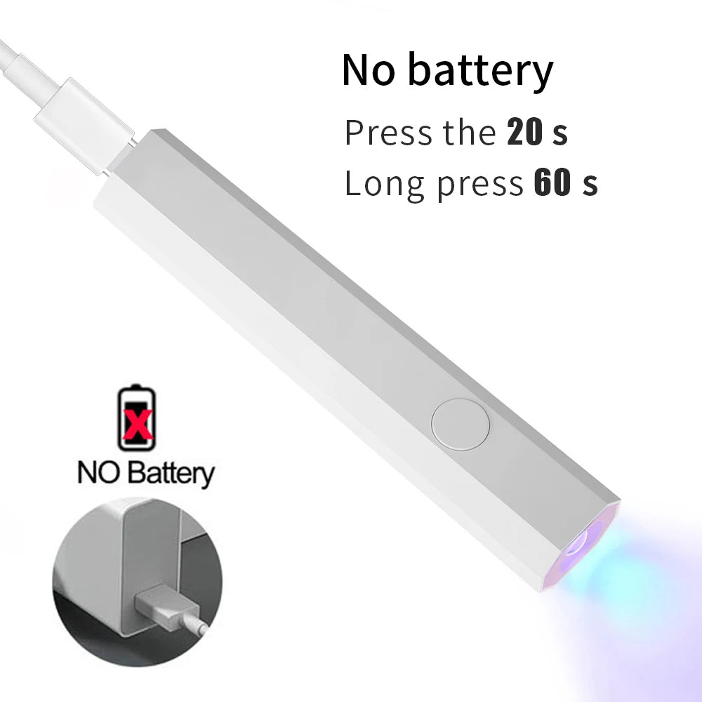 Handheld UV Light for Gel Nails Portable UV Nail Lamp Rechargeable LED Nail Lamp for Nails Art Desk Stand