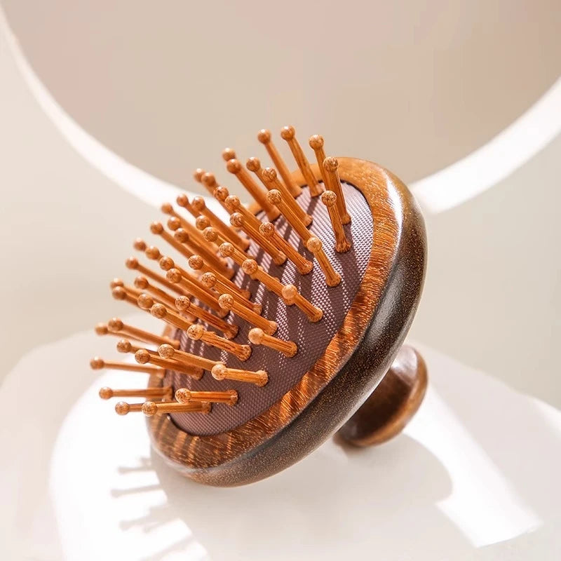 Wooden Massage Comb Scalp Head Massager Natural Sandalwood Circular Tooth Guasha Scraping Body Massager