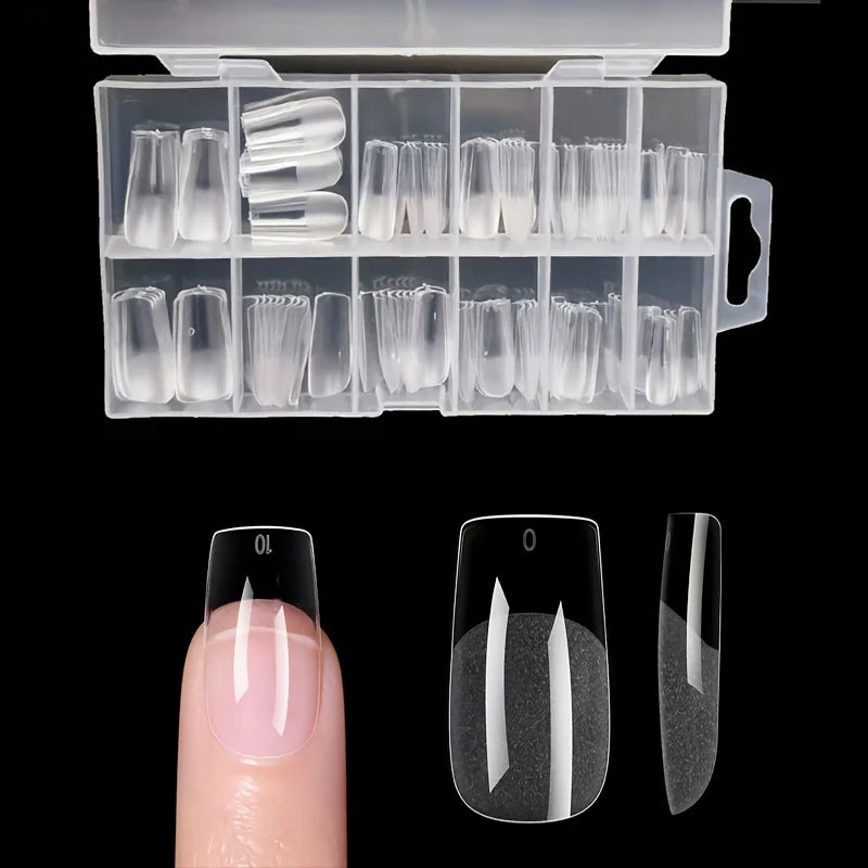 120 Pcs Full Cover Press On Nail Tips Stiletto Almond Square Coffin French False Fake Soak Off Gel Nail Extension Tips