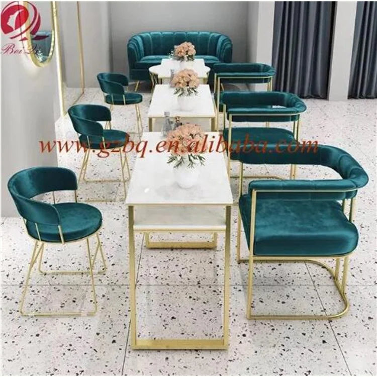 Hot Sale Nail Salon Furniture Marble Modern Table De Manucure Nail Table Manicure Table for Beauty Salon