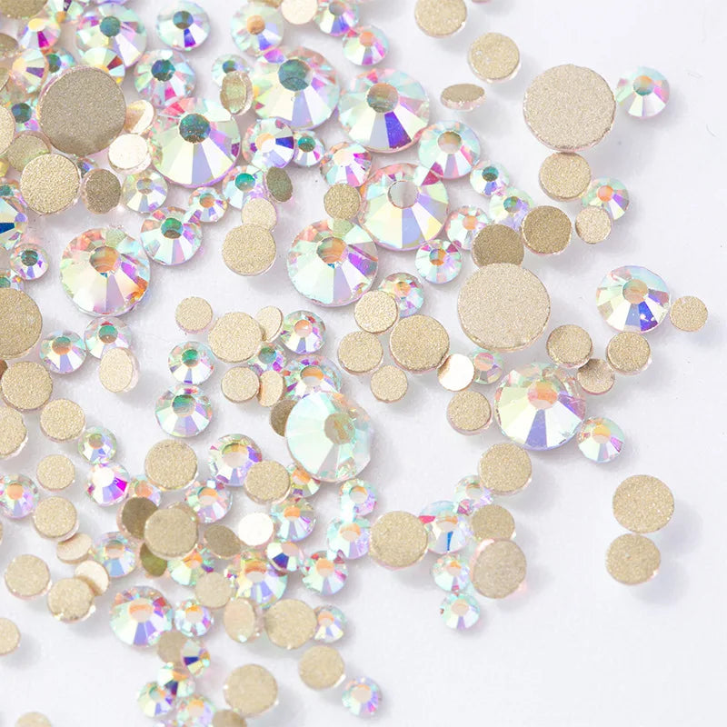 2880PCS SS3-SS20 Multi-colors Mix Size Nail Art Rhinestones Flatback Non Hotfix Crystal Diamonds for 3D Nails Decorations