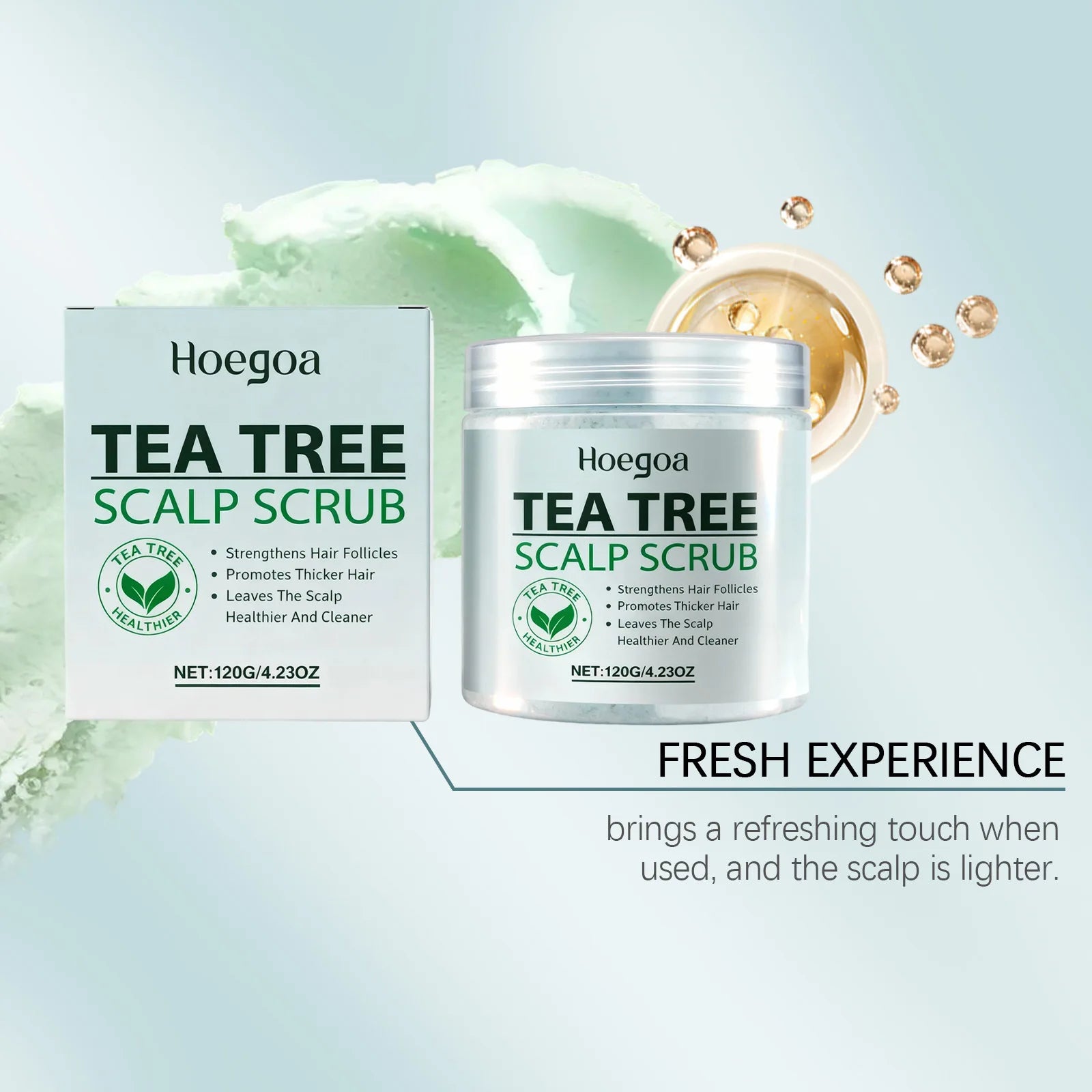 Hoegoa Sea Salt Hair Scalp Care Scrub Oil Control Lasting Healthier Roots Smoothing Dryness Pure Plant Glamour Hair Nourish Mask