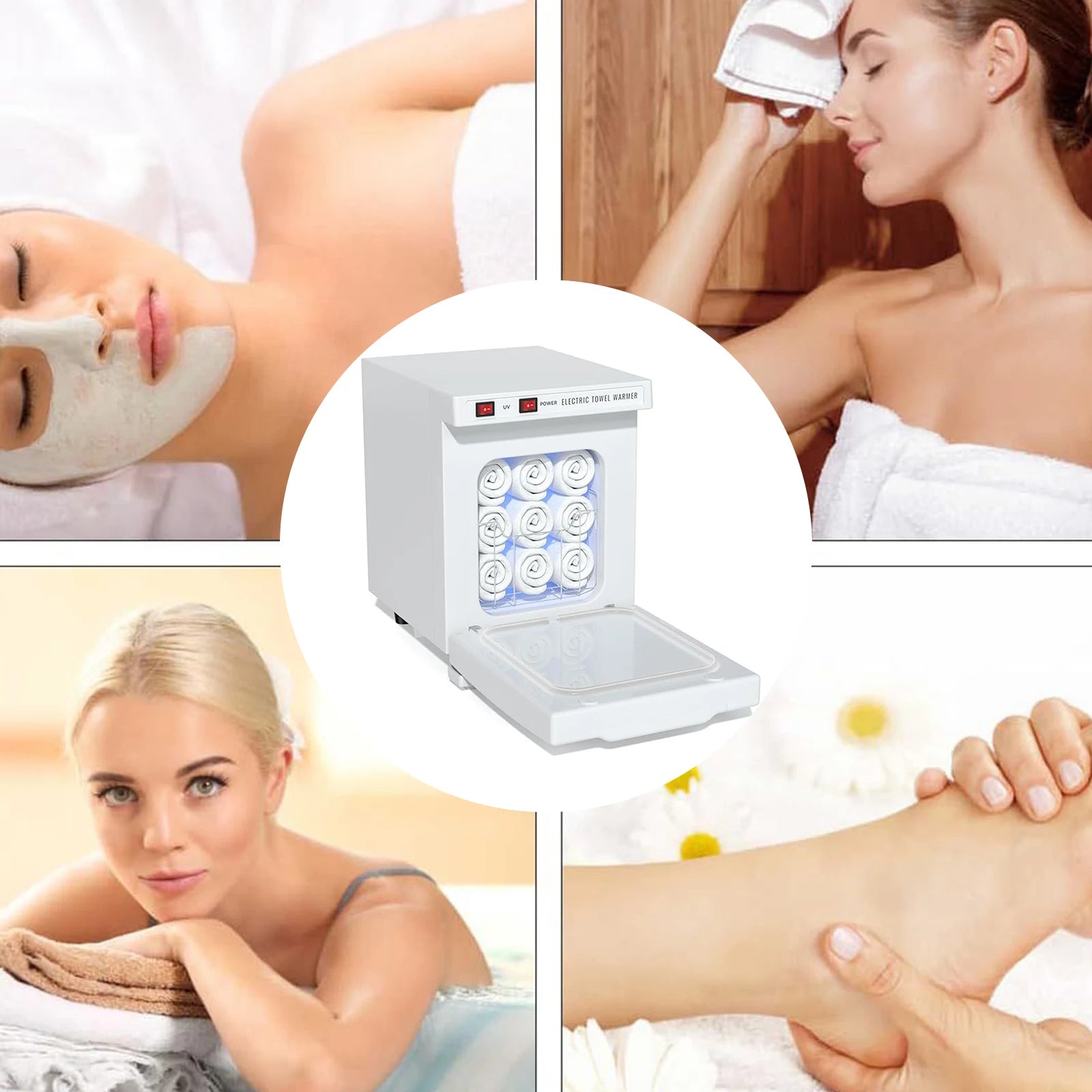 5L Mini Heated Towel Cabinet Towel Heater Hot Towel Cabinet for Beauty Salon Massage Office Facial Spa