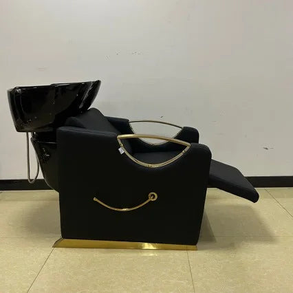 Beauty Hair Salon Shampoo Bed Ceramic Wash Basin Shampoo Beds Barber Shop Furniture Shampoo Chair Bed